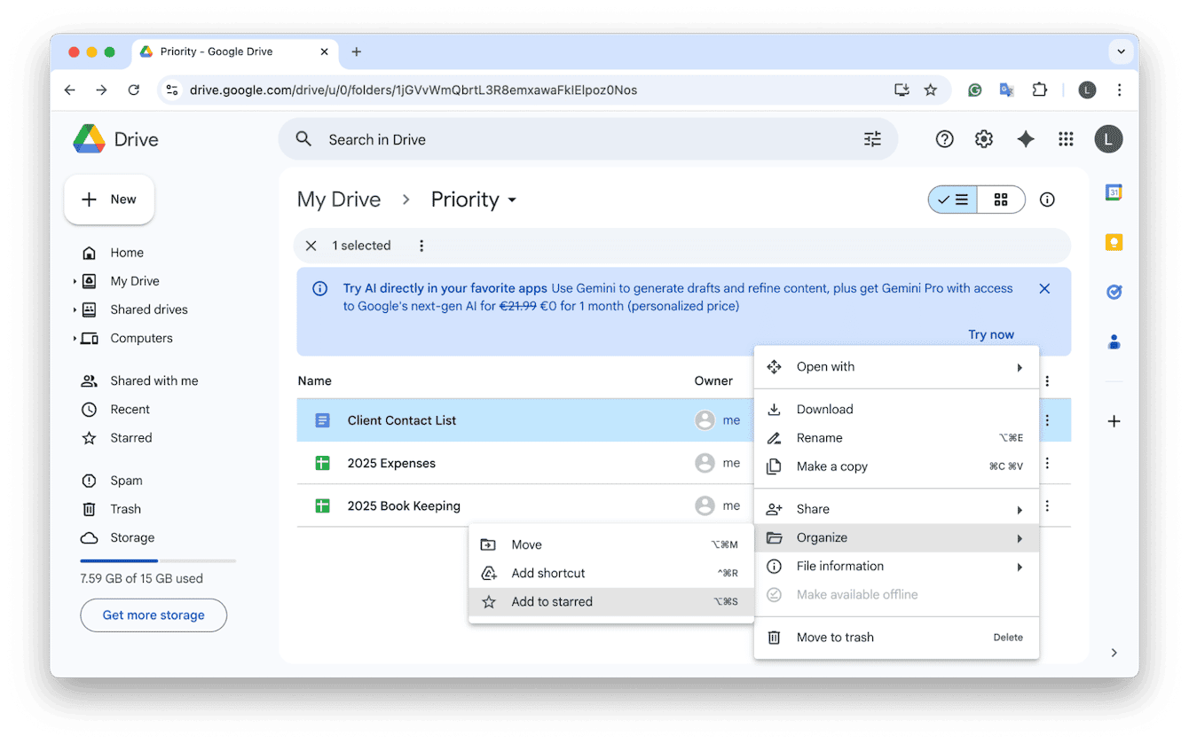 Utilize the Star feature