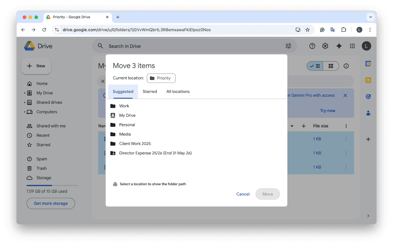 Select multiple files