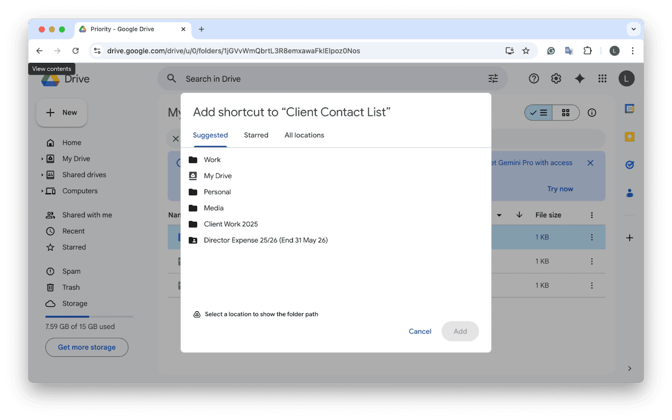 Add documents to multiple folders