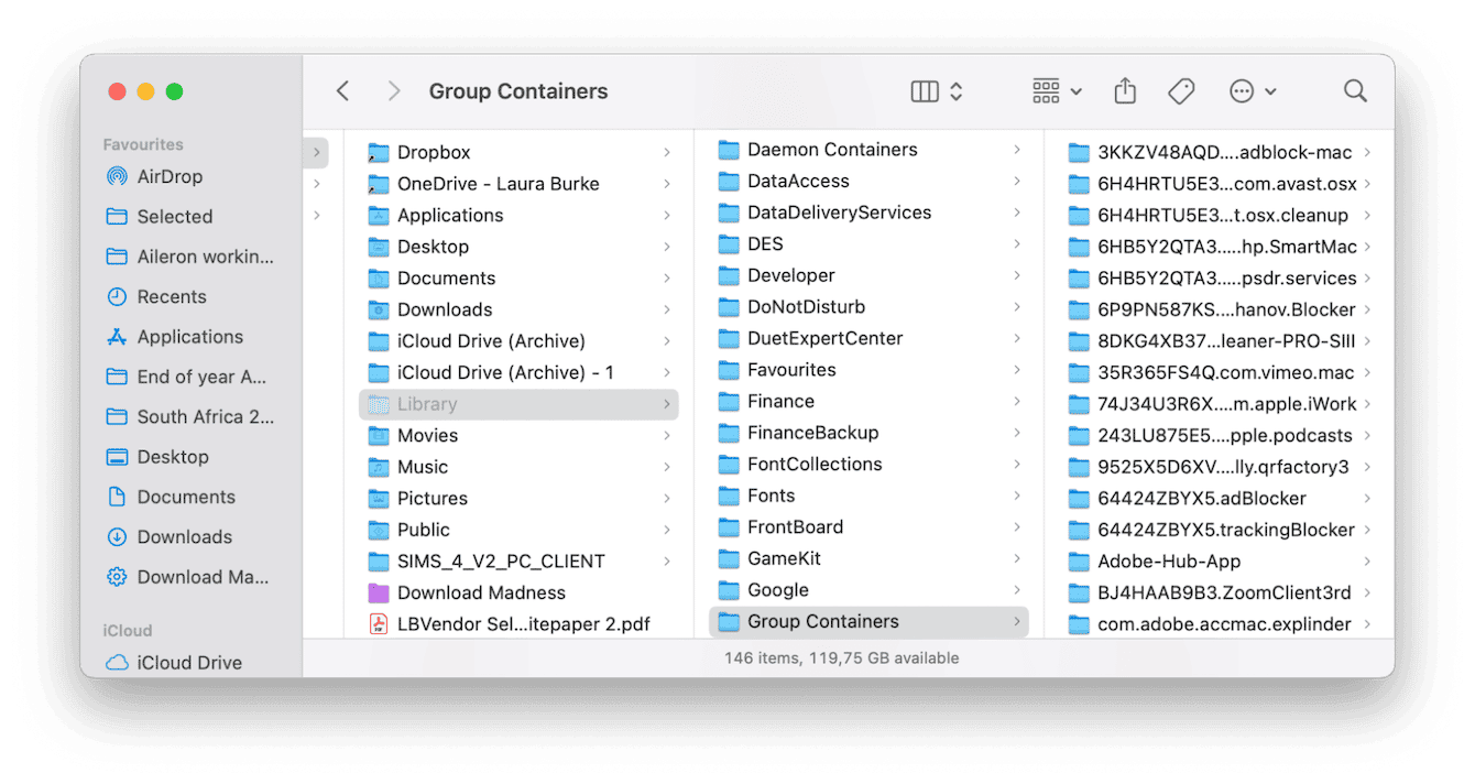Group Containers folder on a Mac