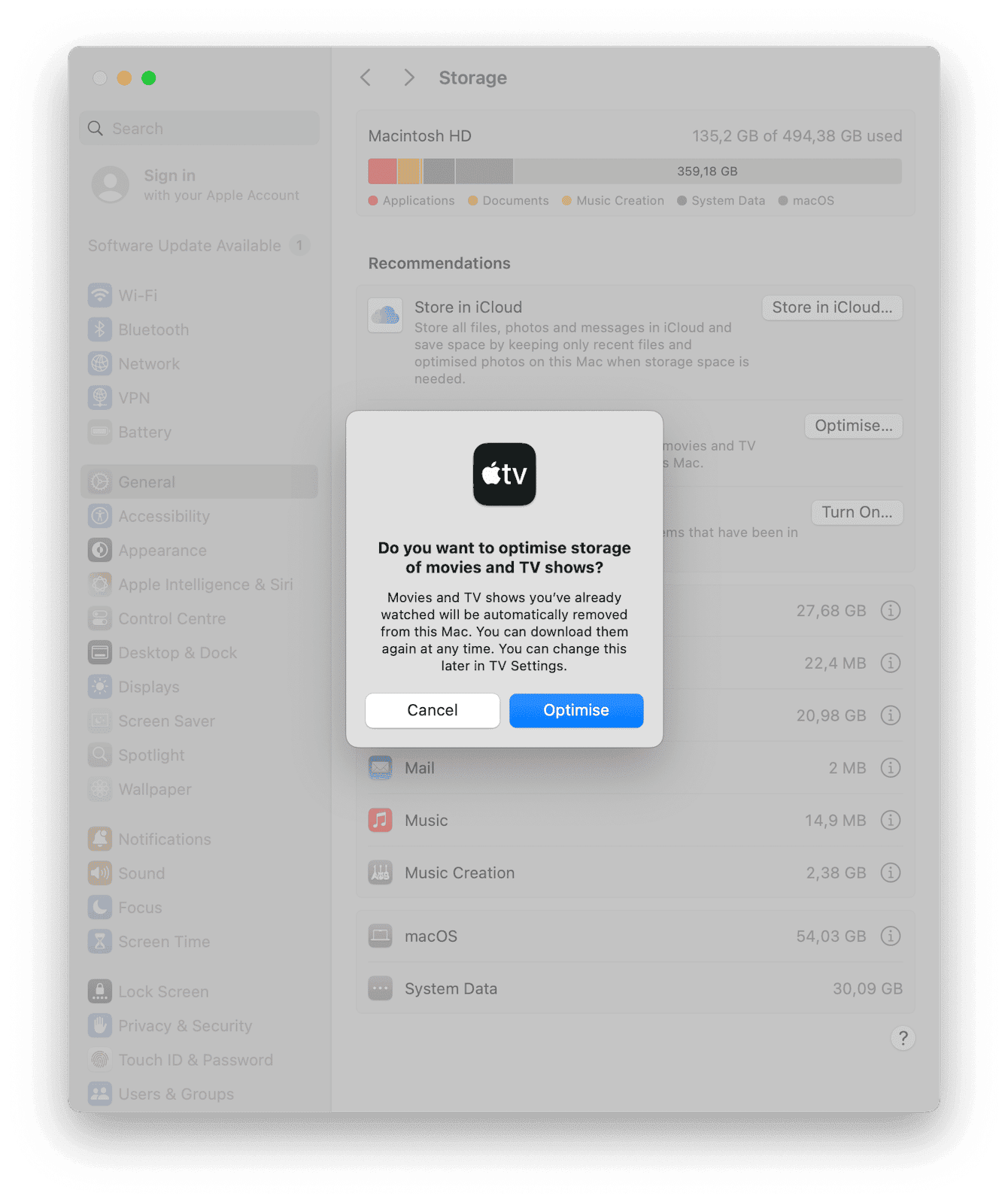 Optimize storage with Apple&rsquo;s recommendations