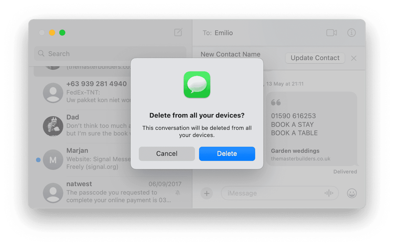 Messages app on Mac