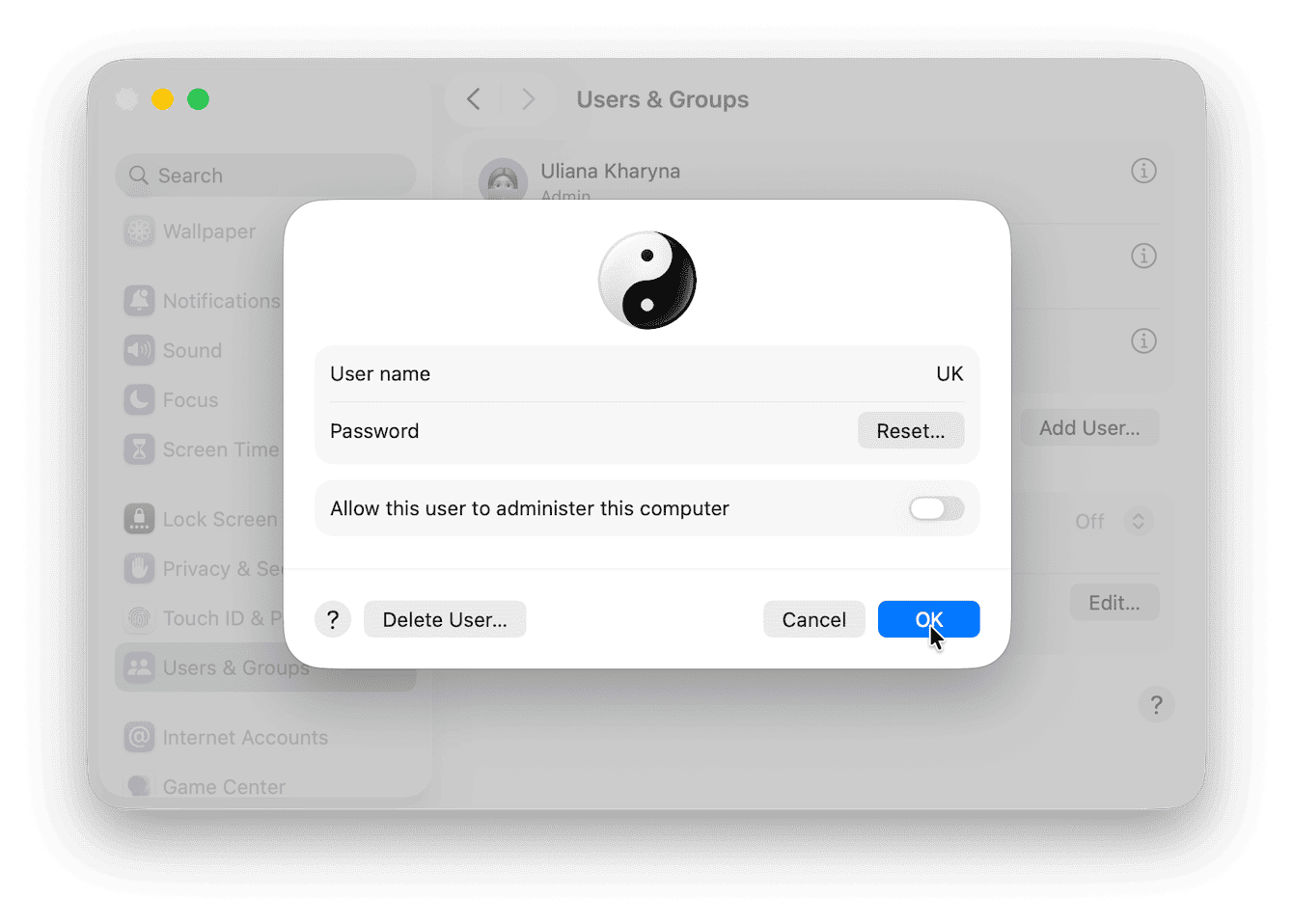 Manage multiple accounts MacBook