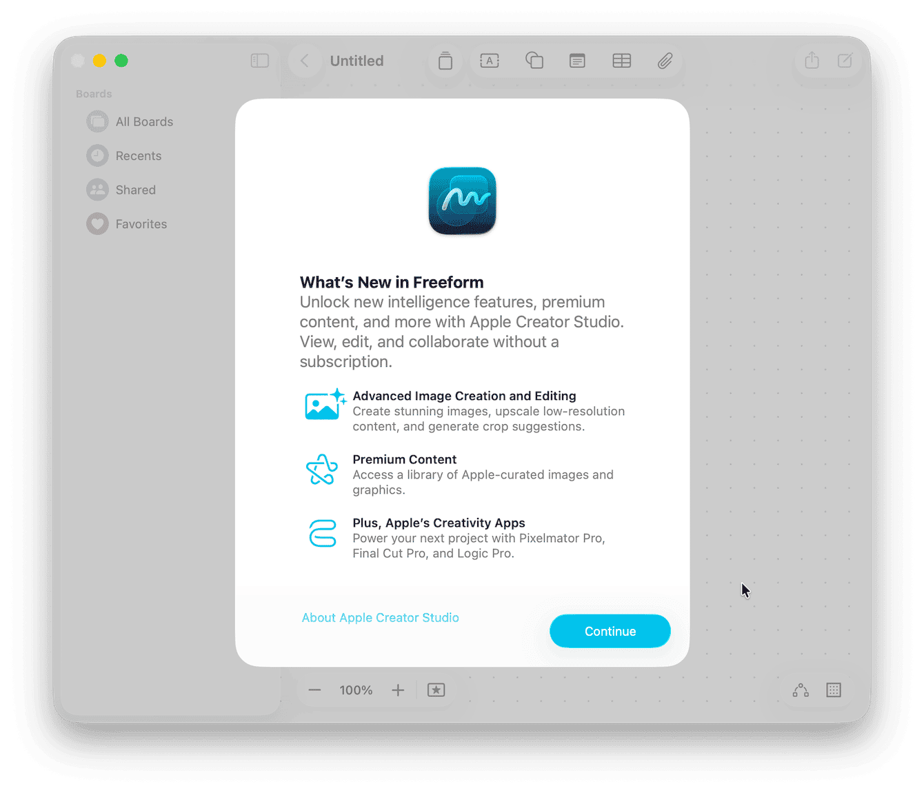 Creator Studio in Freeform