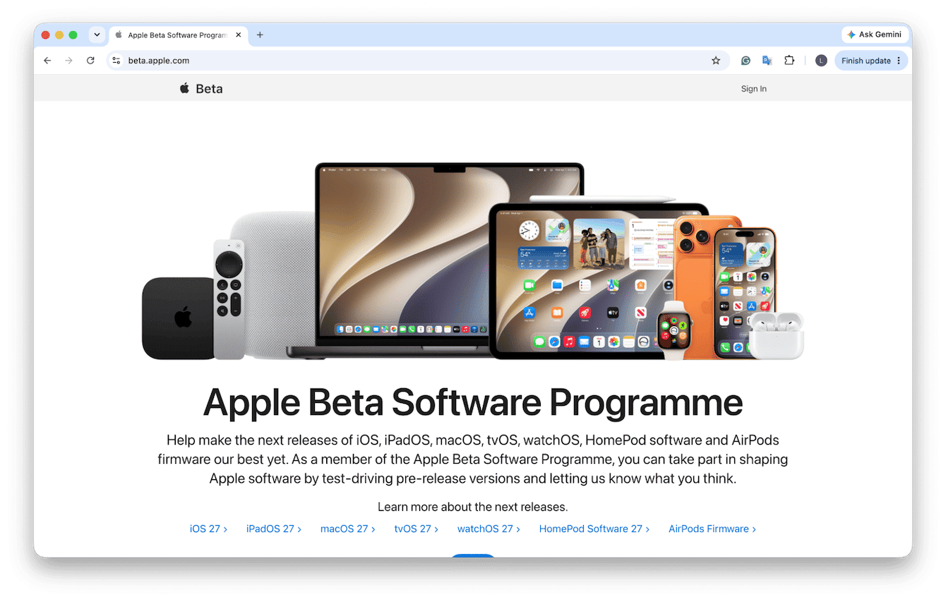  Apple Beta Software Program website