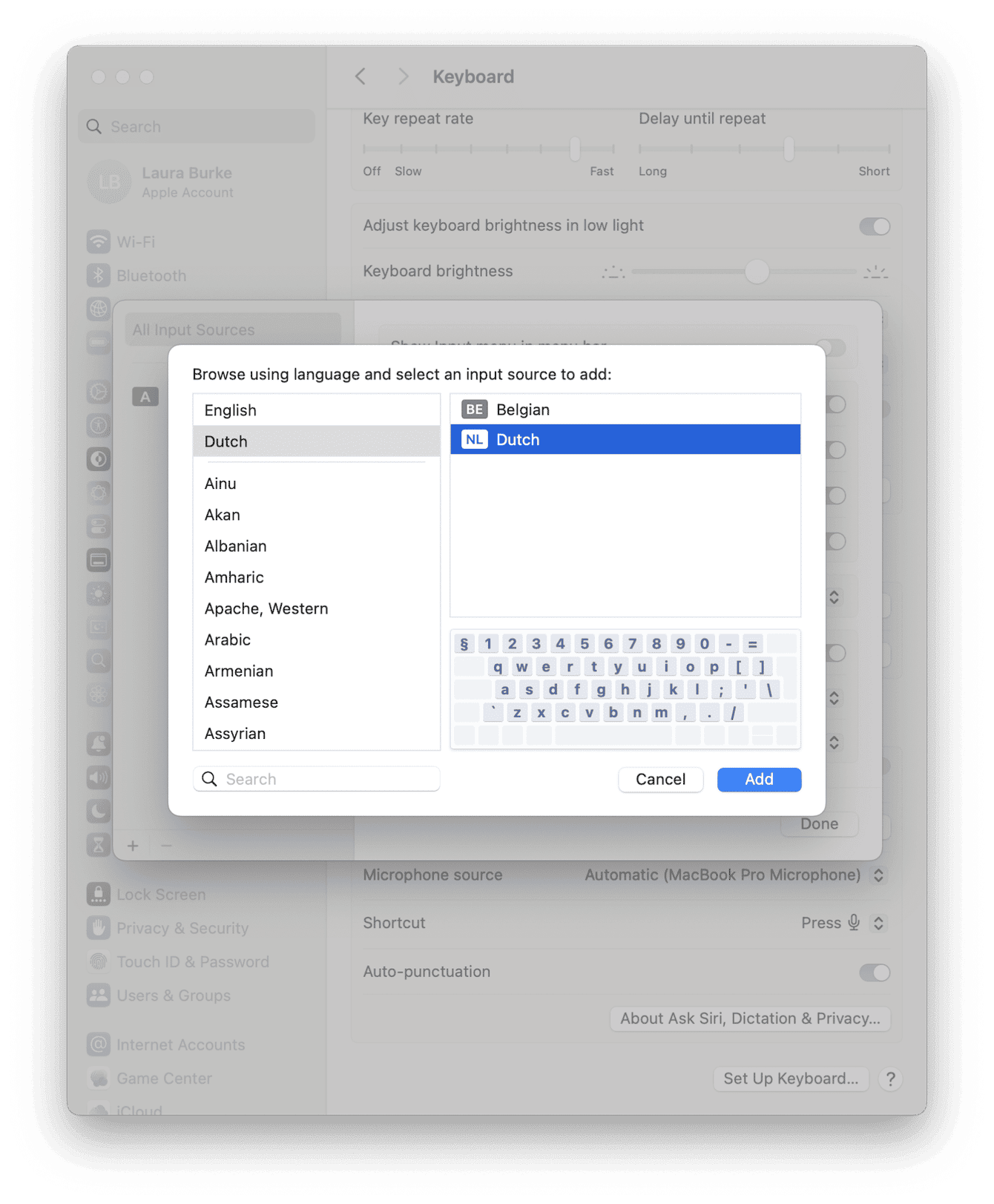 How to change keyboard language Mac