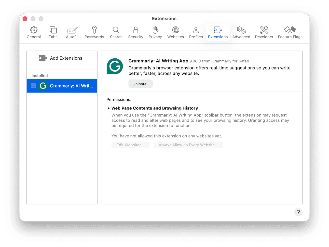 Disable extensions one at a time