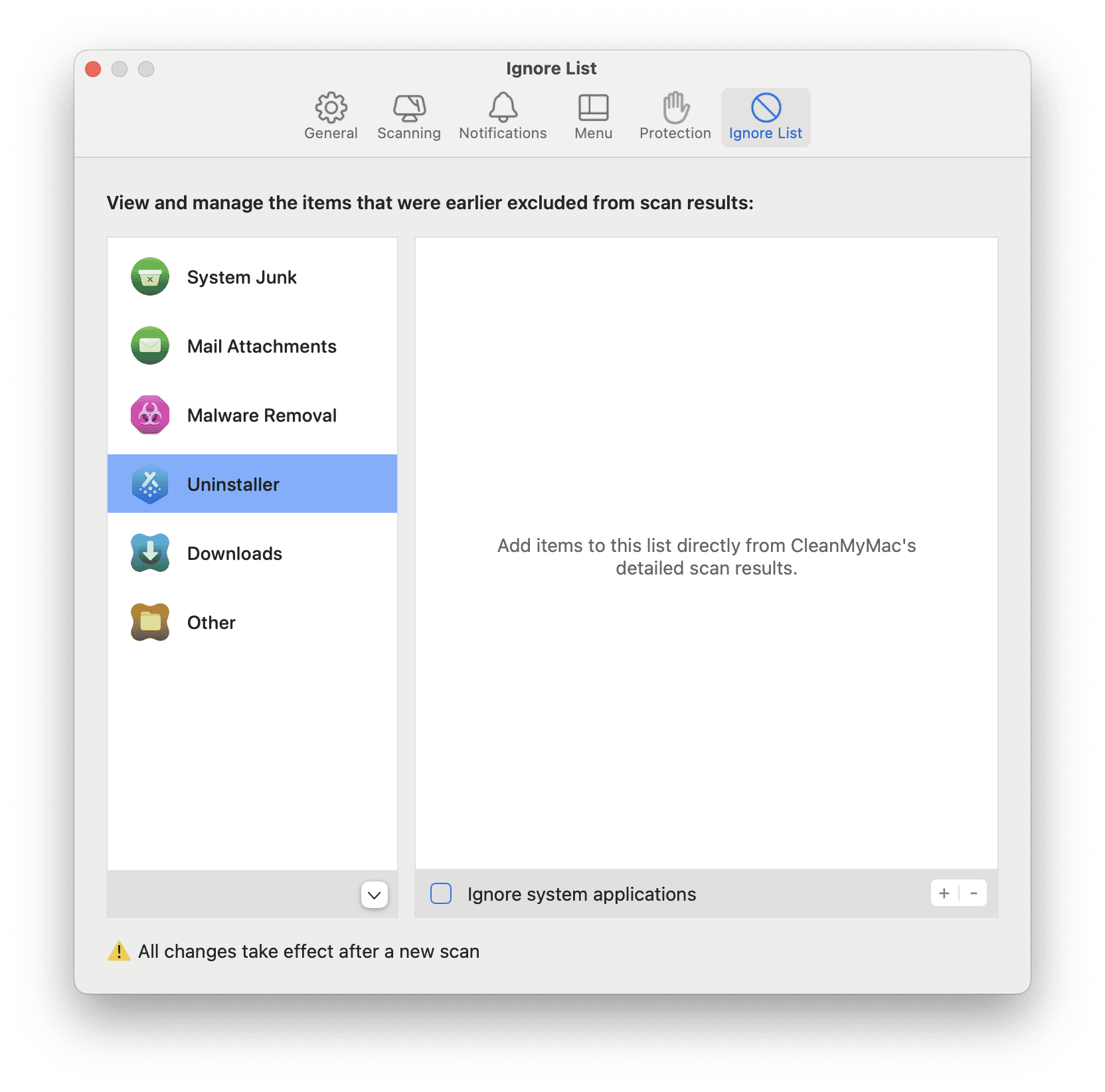 CleanMyMac_Preferences_IgnoreList