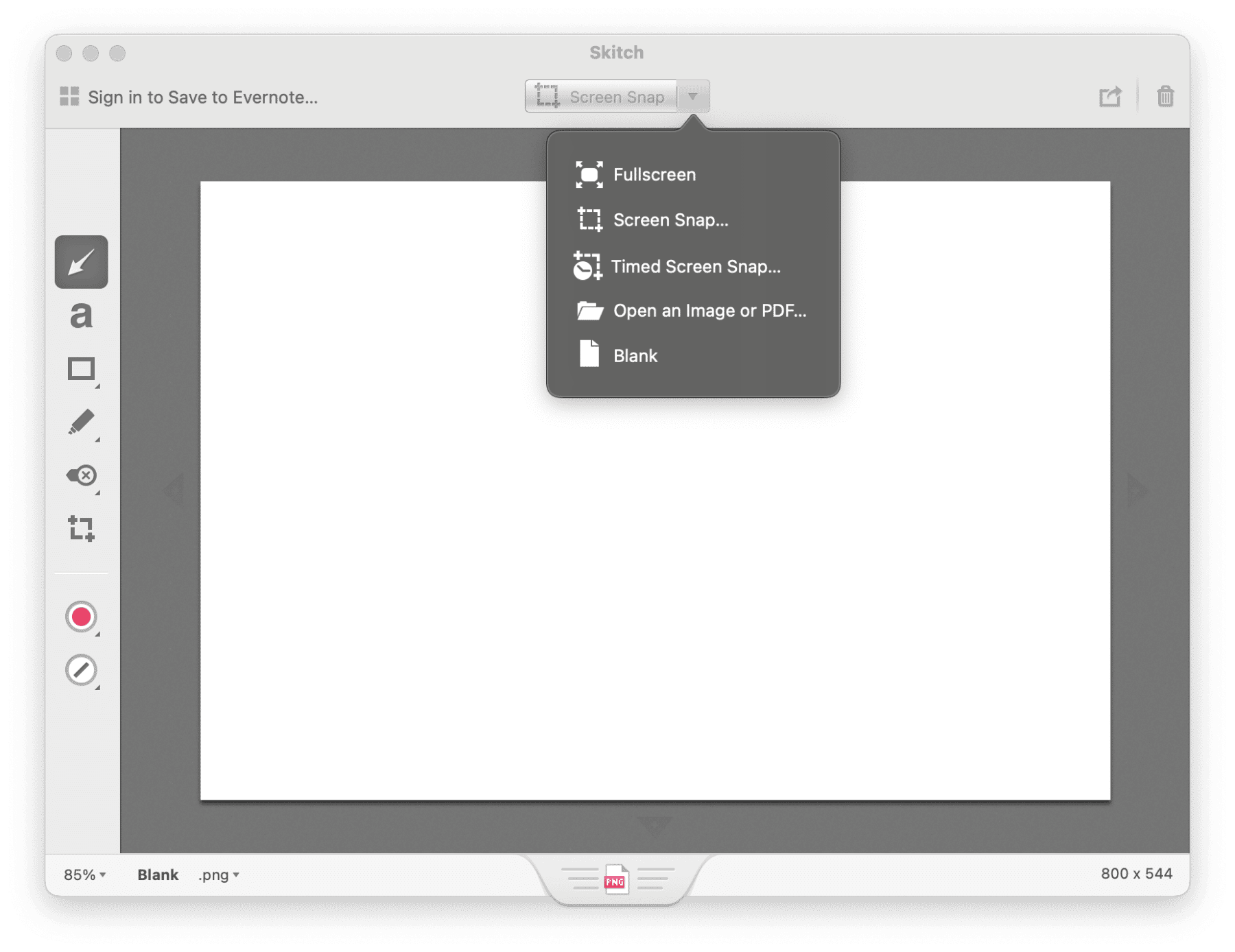 Crop screenshots with Skitch