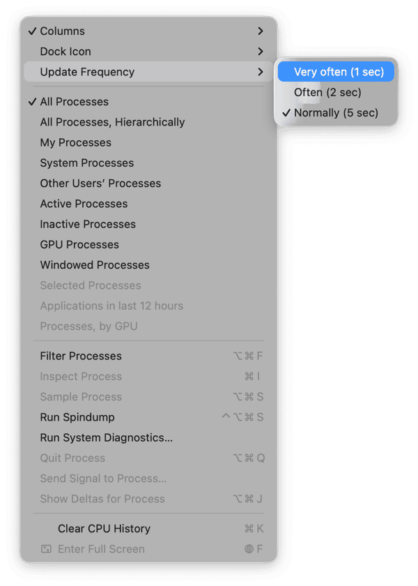 Lower the update frequency