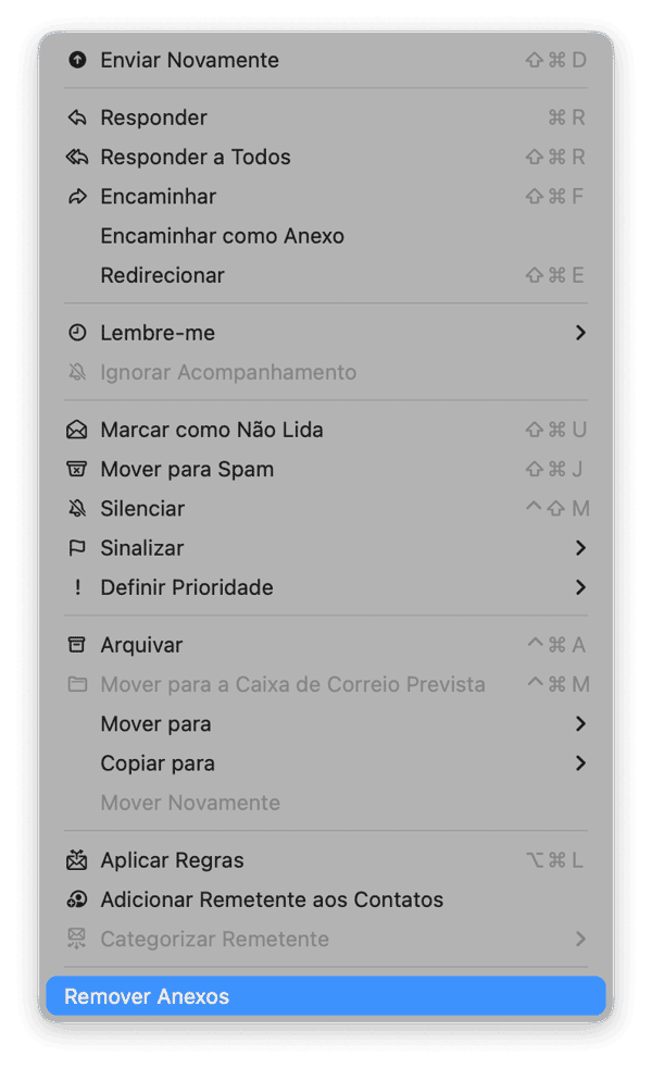 Remova anexos grandes e antigos do Mail