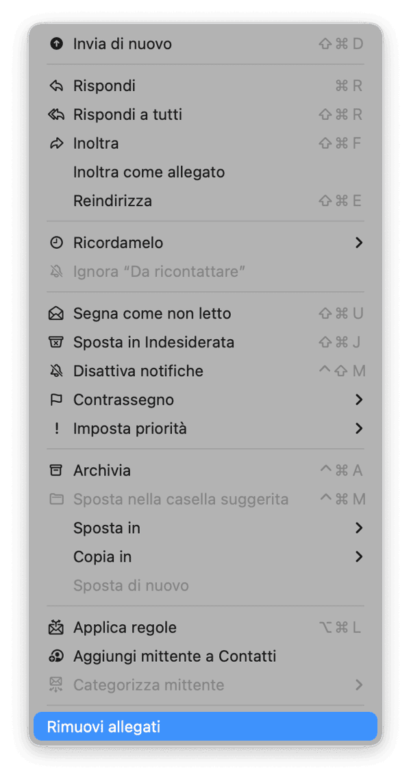Rimuovi allegati di Mail obsoleti e ingombranti