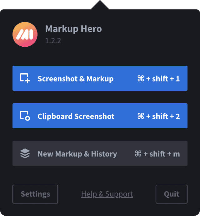 Crop screenshots with Markup Hero