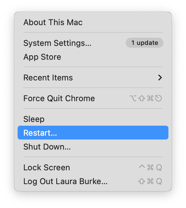 Restart your Mac