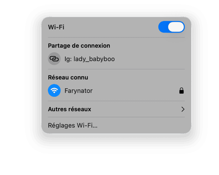 V&eacute;rifiez votre connexion Wi-Fi