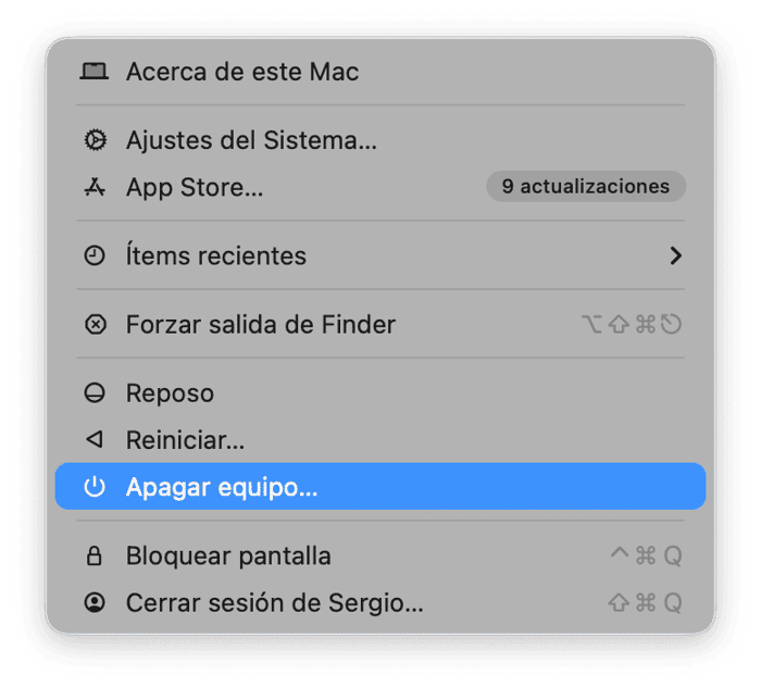 Hacer un apagado completo