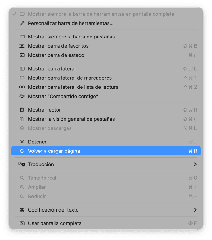 Refresca el sitio