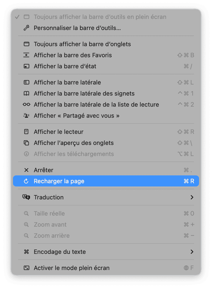Actualisez le site