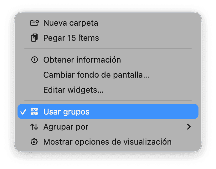 la opci&oacute;n "Usar grupos"