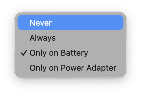 toggle Low Battery mode on