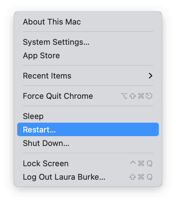 Restart your Mac