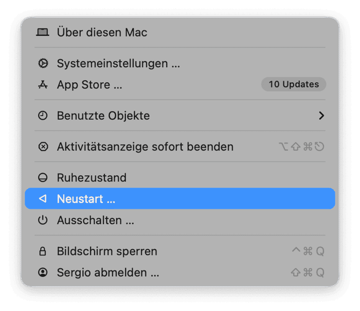 Starten Sie Ihren Mac neu