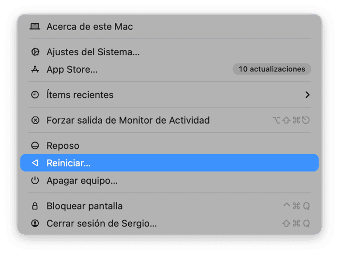 Reiniciar tu Mac