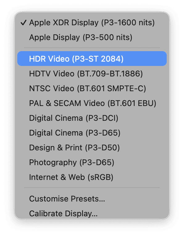 Clean up color profiles or presets
