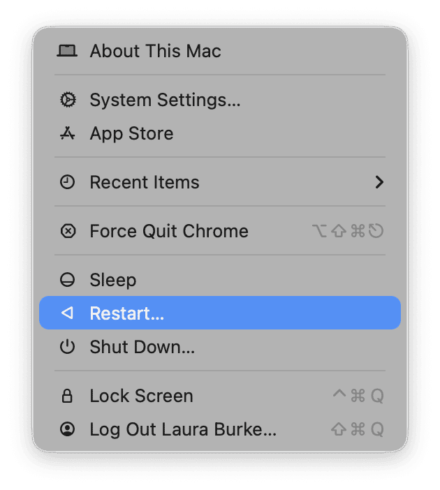 Restart your Mac