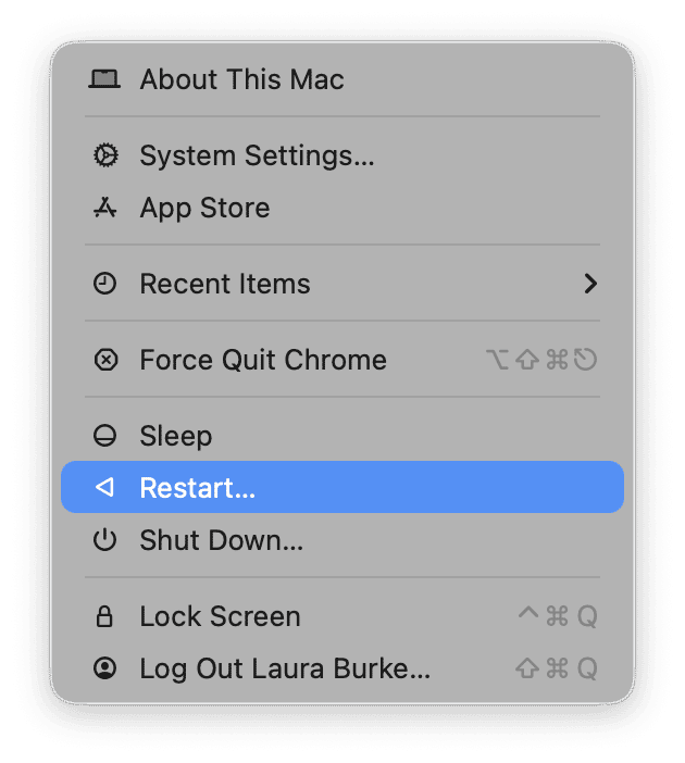 Restart the Mac