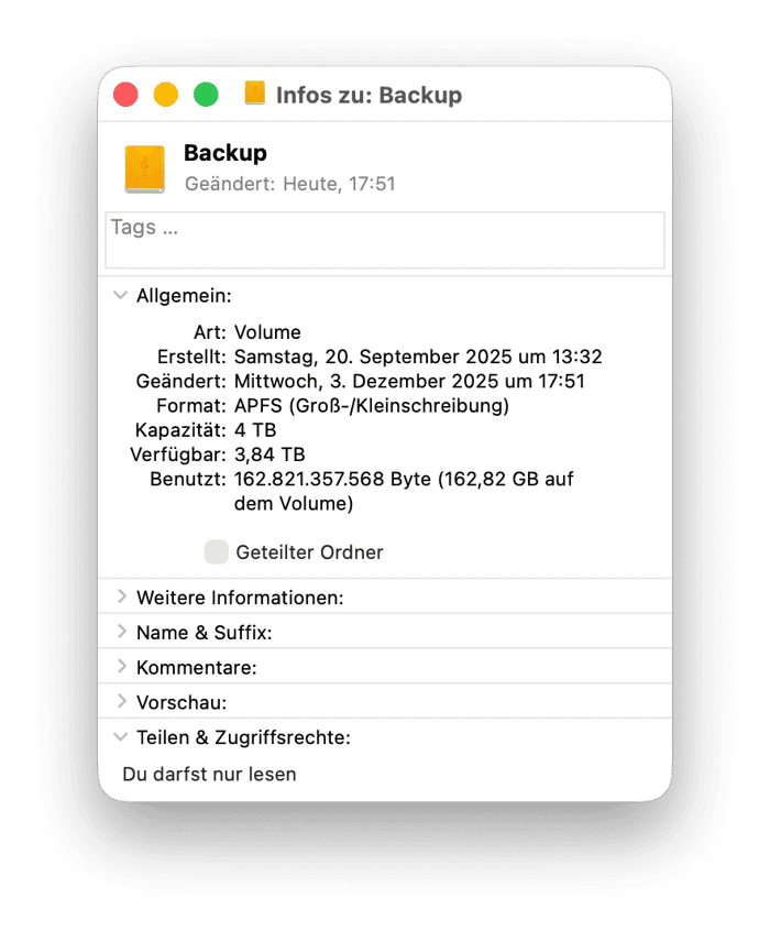 &Auml;ndern Sie die Eigent&uuml;merschaft des Laufwerks