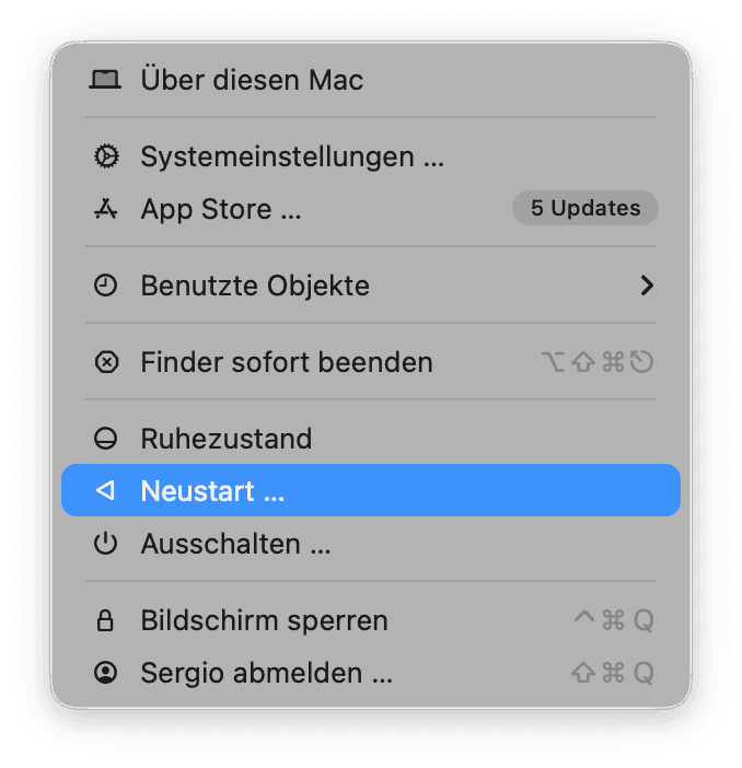 Starten Sie Ihren Mac neu