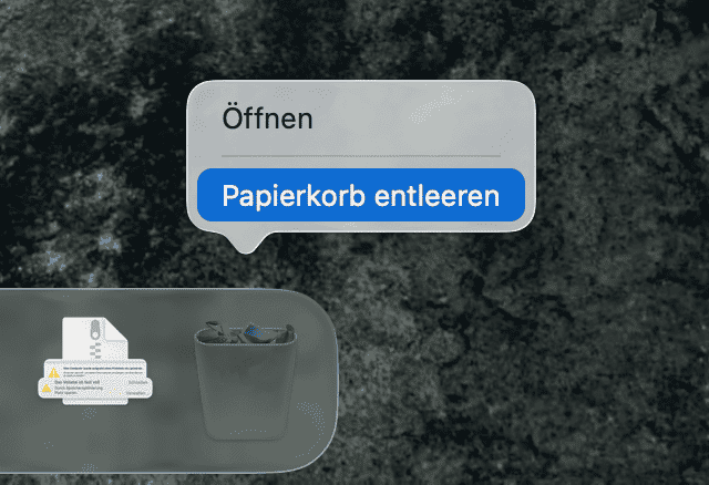 Entleeren Sie den Papierkorb
