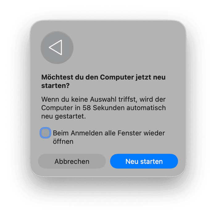 Starten Sie Ihren Mac neu