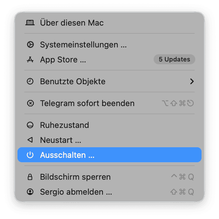 Fahren Sie Ihren Mac ordnungsgem&auml;&szlig; herunter
