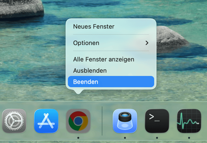 Schlie&szlig;en Sie nicht genutzte Programme