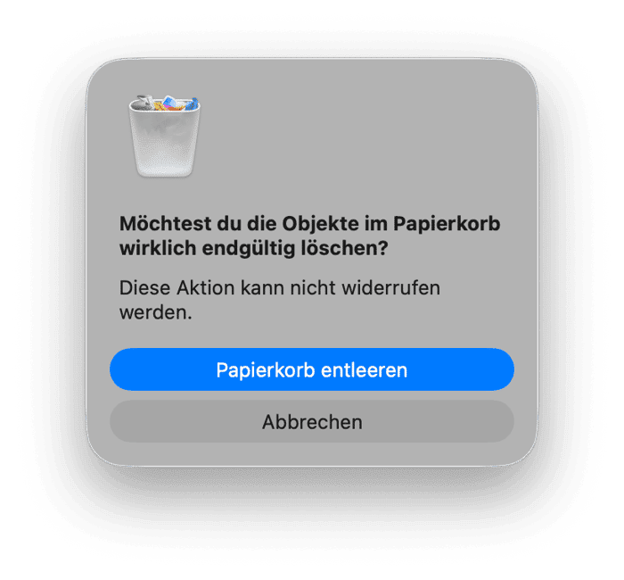 Entleeren Sie den Papierkorb