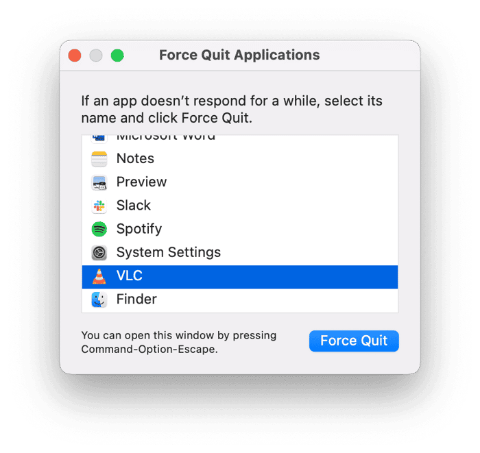 Force quit unresponsive apps
