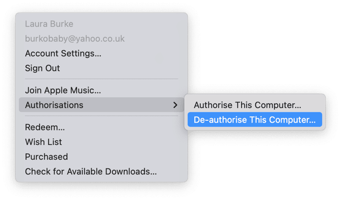 Deauthorize and reauthorize the computer