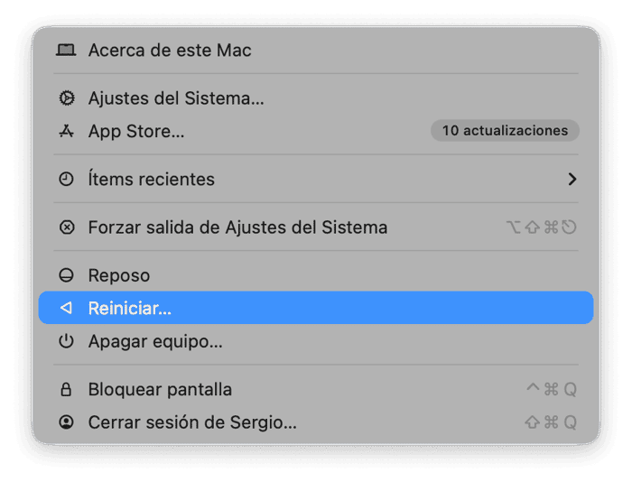 Reinicia tu Mac