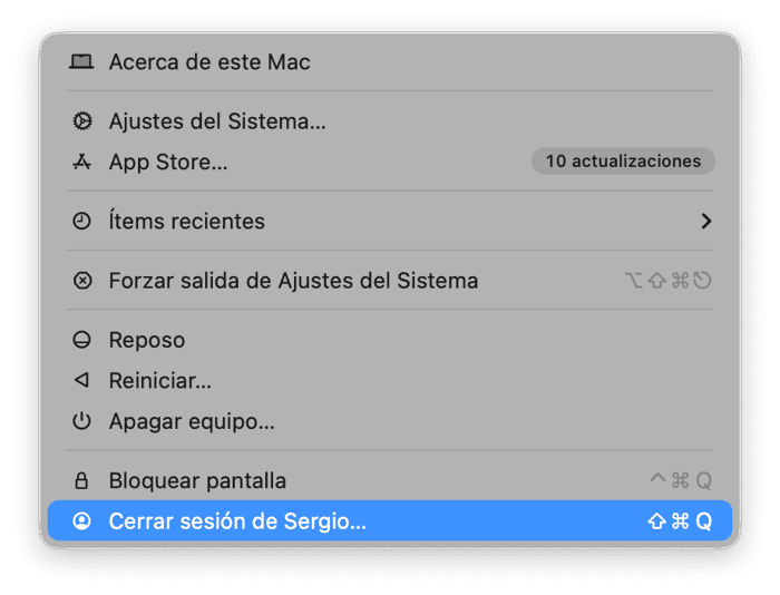 Cierra sesi&oacute;n y vuelve a iniciarla