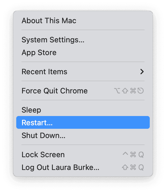 Restart your Mac