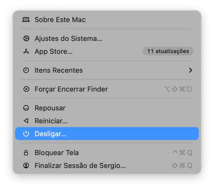 Desligue o Mac da forma certa