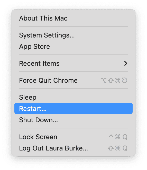 Restart your Mac