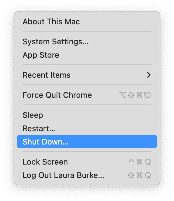 Shut down your Mac