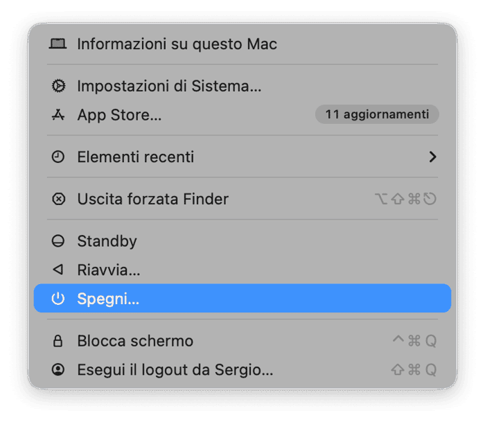 Esegui uno spegnimento corretto