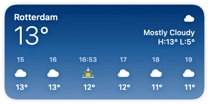 Weather widget on Mac