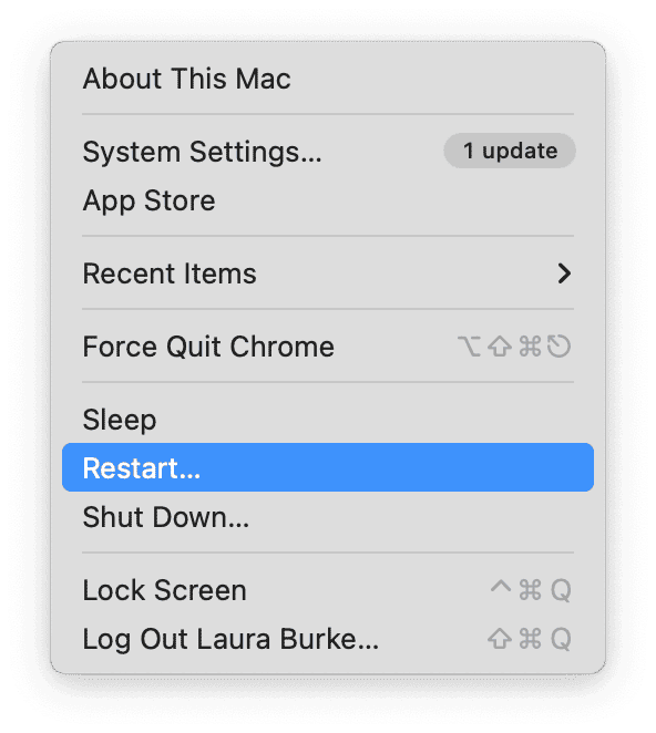Restart your Mac