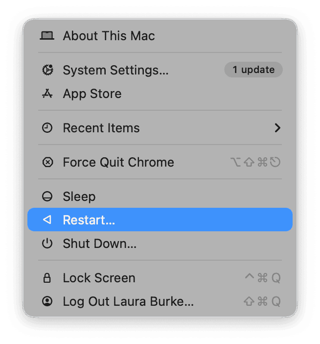 Restart your Mac