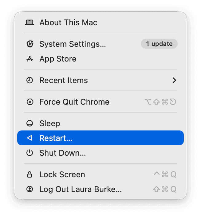 Restart your Mac